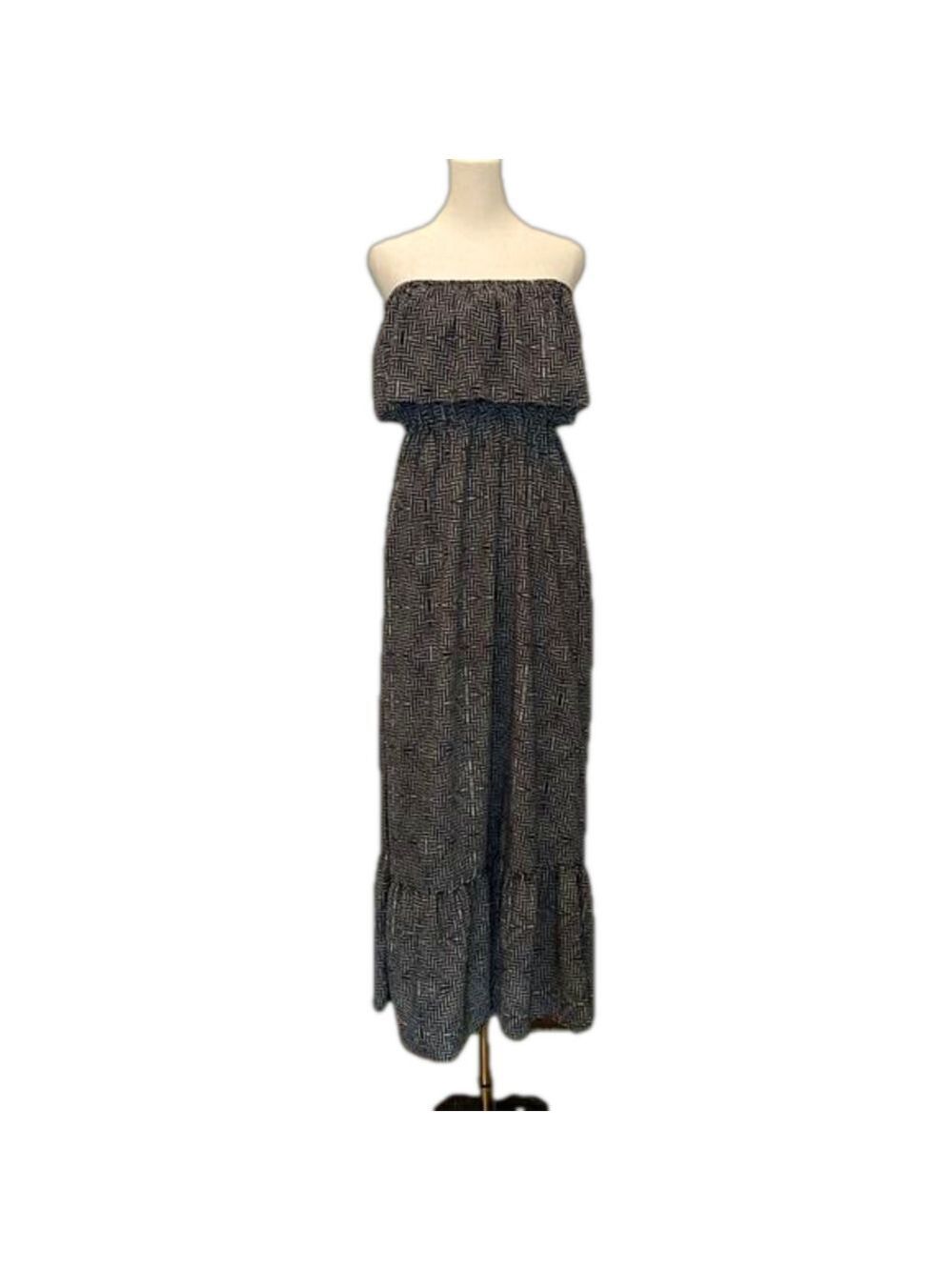 One Clothing Maxi Ruffle Sleeveless Dress Women’s Size Large Tiered Hem EUC